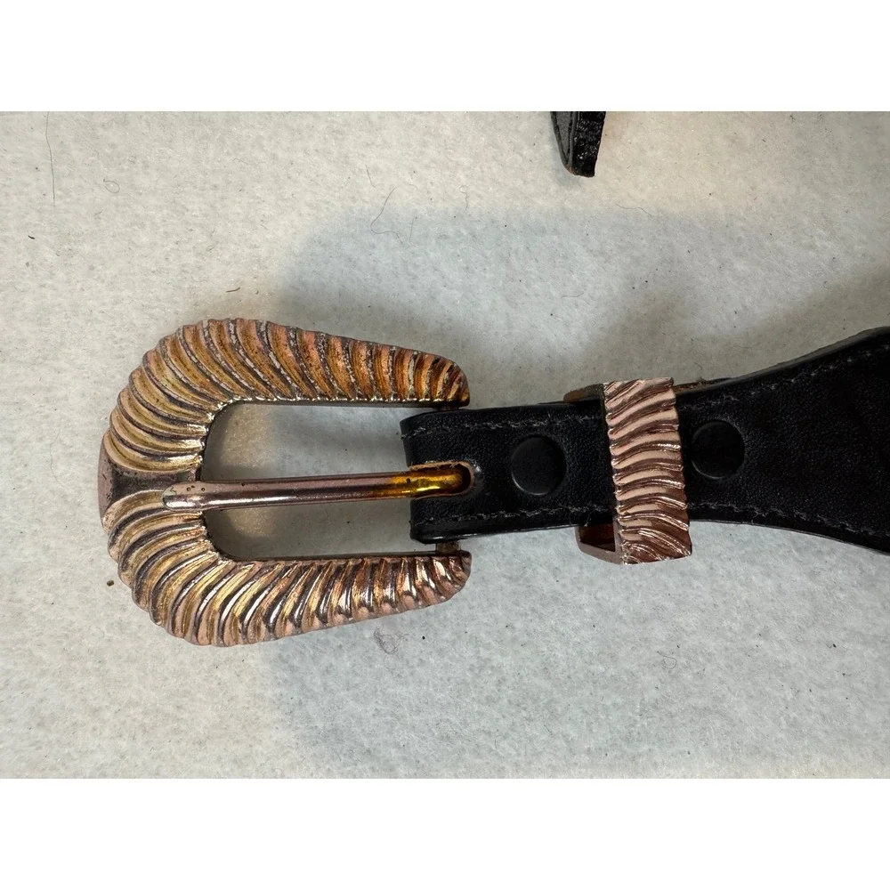 Silver Creek Genuine Leather Belt Southwestern Woven‎ Inlay Size 32